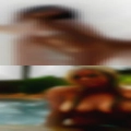 Unaware naked woman